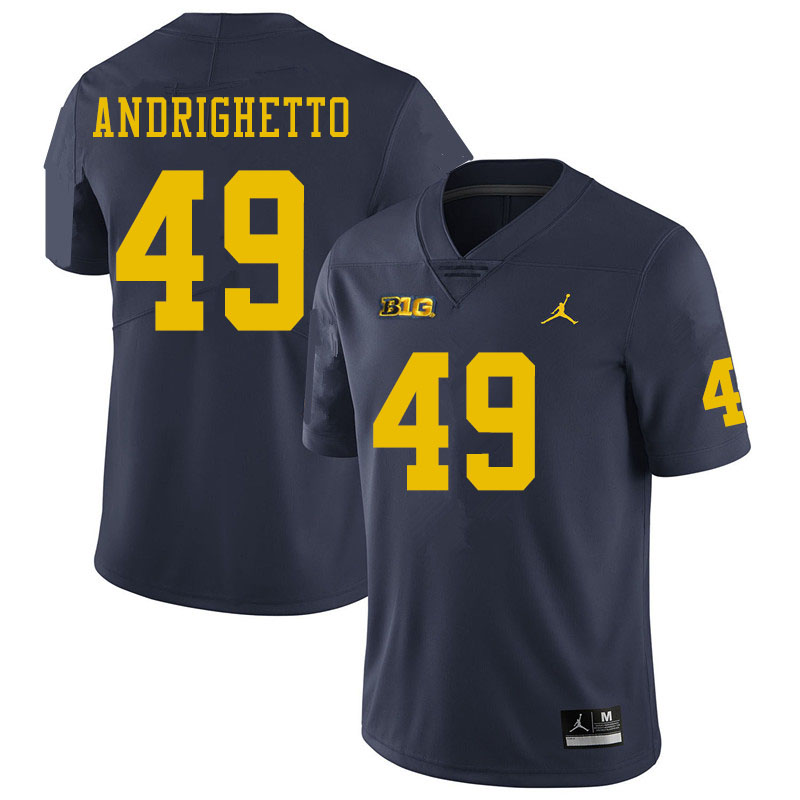 Men #49 Lucas Andrighetto Michigan Wolverines College Football Jerseys Sale-Navy